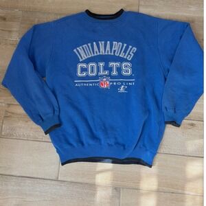 VNTG Indianapolis Colts NFL Pro Line Authentic Blue Crew Neck